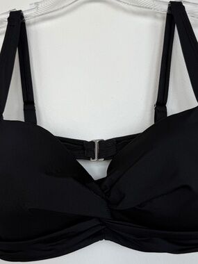 Lands' End Comfortable Classy Lines Black Bikini Top 12D